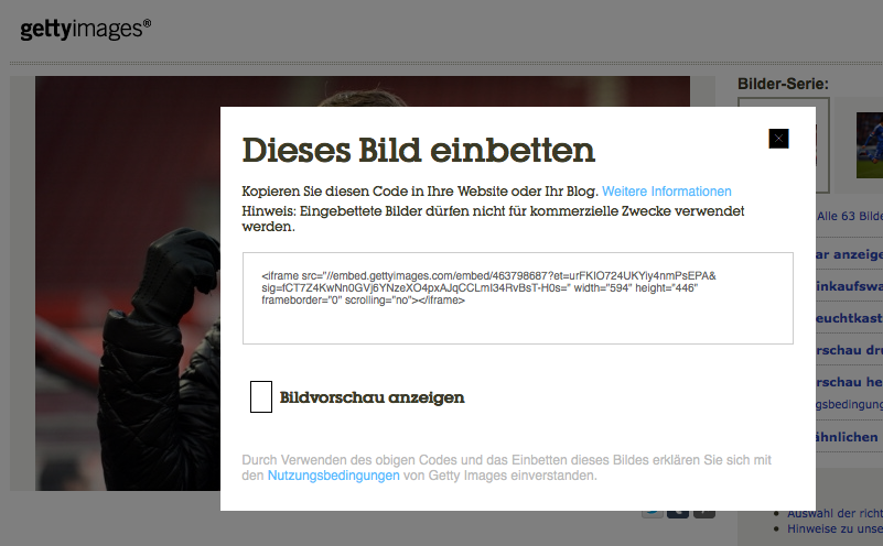 Screenshot: gettyimages.de